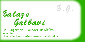 balazs galbavi business card